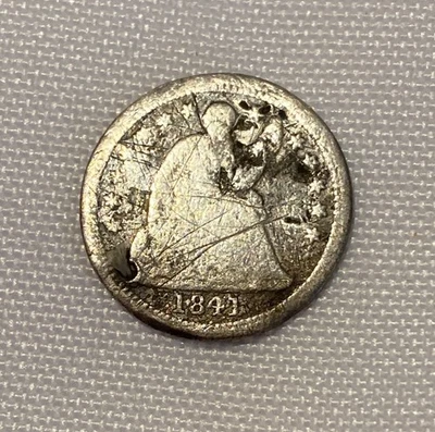 1843 US Seated Liberty Silver Half Dime Philadelphia Mint - Image 1 of 4