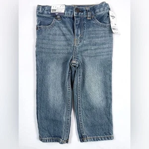 NUEVO CON ETIQUETAS OSHKOSH Niños Pantalones de mezclilla rectos 18M Clásicos Azul Cintura Ajustable NUEVO - Imagen 1 de 7