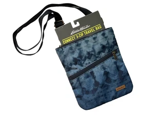 ¡Nuevo! Bolso Bandolera de Viaje Eddie Bauer Connect 3 Cremalleras Azul Tie-dye Exterior - Imagen 1 de 8