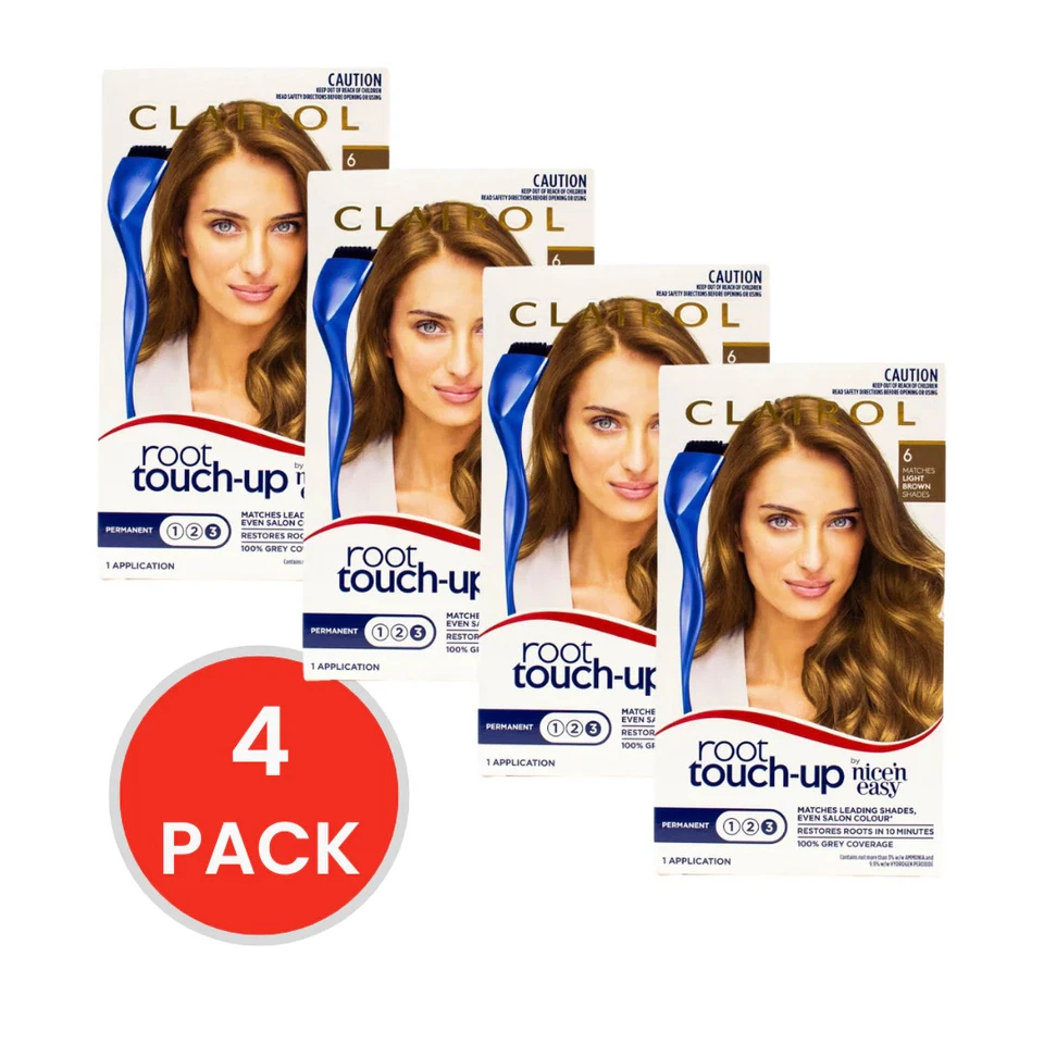 Clairol Root Touch Up Permanent 6 Light Brown (4x Pack) - image 1 of 1