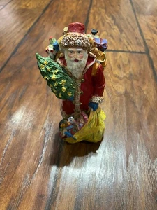 Weihnachtsmann mit Tüte Spielzeug Geschenke tragen einen Weihnachtsbaum Resin - Bild 1 von 8