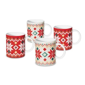 Christmas Gifts – Winter Feelings Christmas Mugs Set of 4 – Handmade Porcelai... - Picture 1 of 9