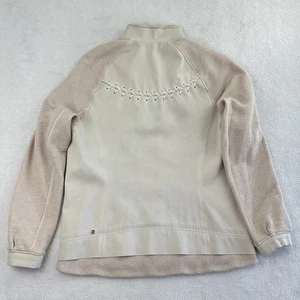 Lululemon Var-City Bomberjacke Größe 12 cremeweiß hellrosa rosegold durchgehender Reißverschluss - Bild 1 von 24