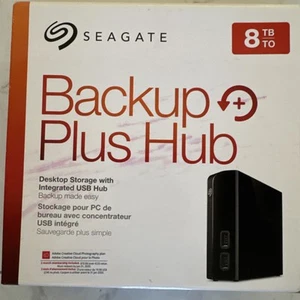 Seagate Backup Plus Hub 8TB External Desktop Hard Drive Storage - USB - Black - Picture 1 of 2