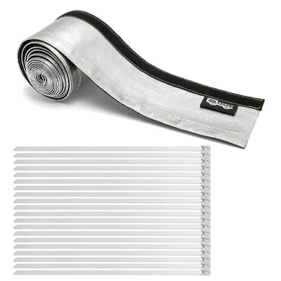 Capa térmica manga aluminizada protetor térmico linha de combustível fio manga térmica 1 identificação... - Imagem 1 de 4