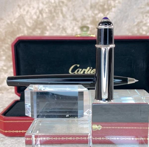 Cartier Rollerball Pen Diabolo Black Resin Palladium Finished Accents w/Box - Picture 1 of 16
