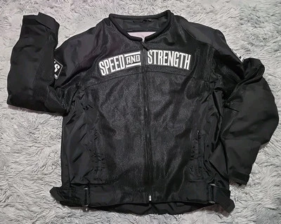 Speed And Strength Men's Armored Moto Jacket Size L Zip-Out Lining EUC - Image 1 of 4