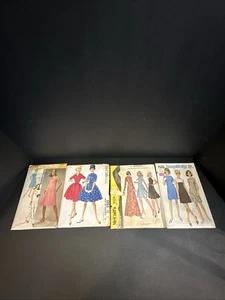 Lot 4 Vintage 1960s/70s Women’s Dress Sewing Patterns McCall’s Simplicity - Picture 1 of 9