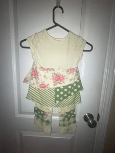 Naartjie Kids Set Shirt And Pants Size Small 4yrs Summer Yellow Green Pink White - Picture 1 of 7
