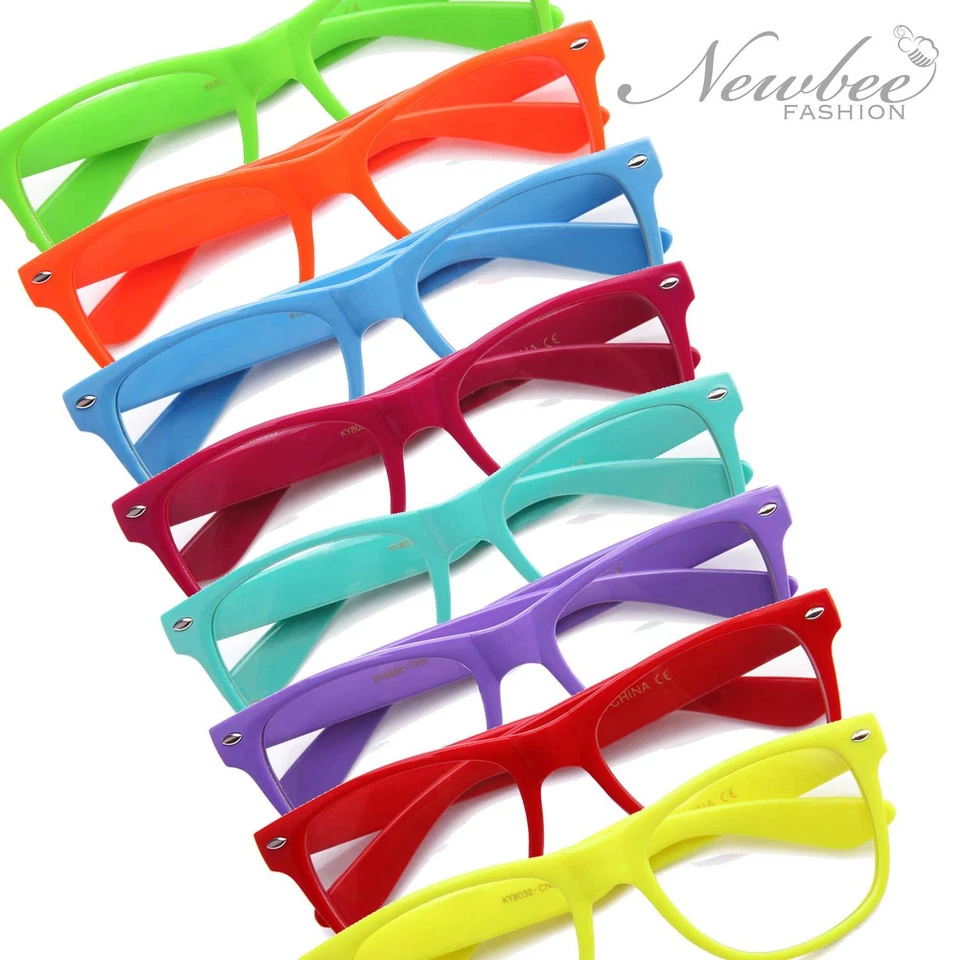 Marco retro vintage arco iris color neón con lentes transparentes  Foto 1 de 1