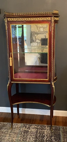 Antique French Louis XV Giltwood Ormolu & Mirrored Display Vitrine Circa 1890 Cover
