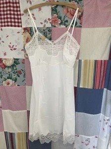 Vintage ARISTOCRAFT 50s Full Slip Nightie LACE Nightgown RARE 38 White NWT - Picture 1 of 12
