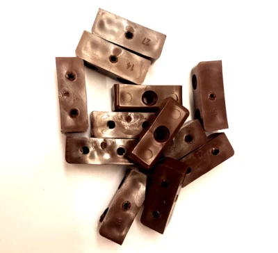 Knock Down Fitting, One Block, Modesty - Brown (Hafele 262.57.116) Pack 50 - Image 1 of 4