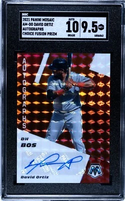 Panini Mosaic 2021 David Ortiz Choice Fusion Prizm SGC 9,5 con 10 automático Foto 1 de 2