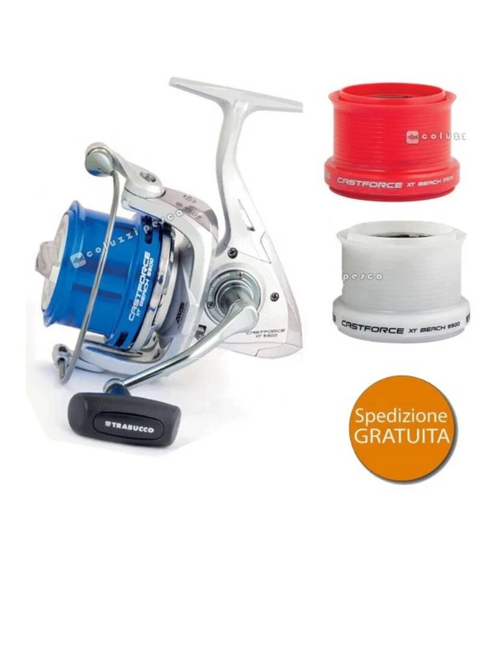 TRABUCCO CASTFORCE XT BEACH 5500 MULINELLO PESCA BEACH LEDGERING 2 BOBINE EXTRA - Immagine 1 di 1