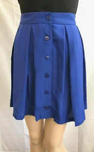 Women's Bar III Short Blue Skirt, Pleats at Top, Buttons in Front, Size S - Picture 1 of 8