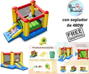 Castillo Inflable Para Niños, Castillo Hinchable, Tobogán Con Soplador De 480 W - Picture 1 of 10