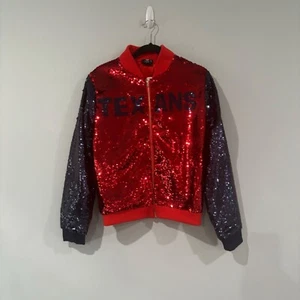 Houston Texans Cuce Women's Two-Tone Team Colored Full-Zip Sequin Jacket Size S - Picture 1 of 6