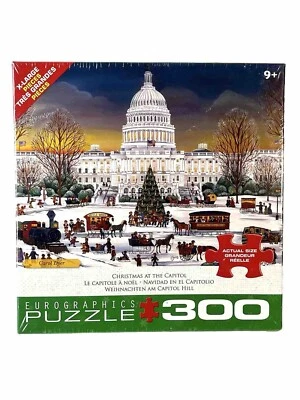 EuroGraphics Puzzle Christmas at The Capitol by Carol Dyer 300-Piece Puzzle READ - Image 1 of 4