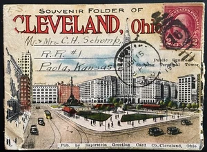 SELTENE Vintage Postkarte Cleveland OHIO Ordner Broschüre OH Flughafen Souvenir - Bild 1 von 14