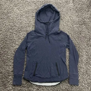 Athleta Hoodie mit Halsausschnitt Damen klein grau Sport Activewear Daumenlöcher - Bild 1 von 9