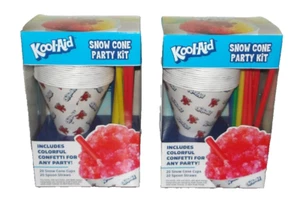 Kool-Aid Snow Cone Party Kit Two Packs OF 20 Each Cups & Spoon/Straws - Picture 1 of 1