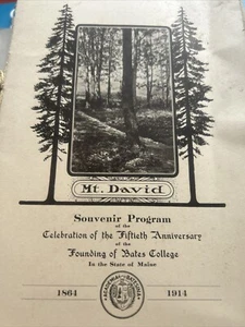 1914 Souvenir Program 50th Anniversary-Founding Of Bates College Mt David Cover! - Picture 1 of 13