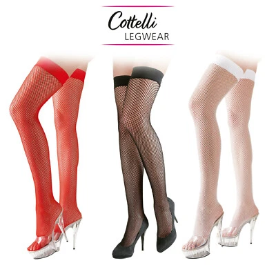 Cottelli Legwear Sexy Socks Thin Border Hold-up Calze Autoreggenti a Rete Fina - Immagine 1 di 2