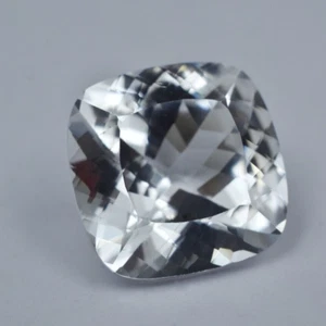 Natural 19 Ct White Sapphire Cushion Cut Sapphire Certified Loose Gemstone - Picture 1 of 6