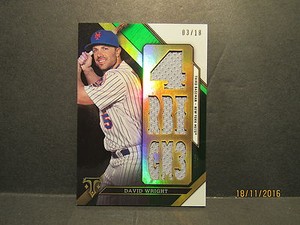2015 Topps Triple Threads Relics Emerald #TTRDW1 David Wright SN 03/18