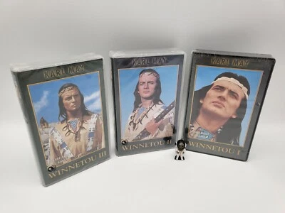 Karl May Winnetou I II III 1 2 3 Spiel Film VHS Kassette Sammlung NEU SEALED RAR - Bild 1 von 4