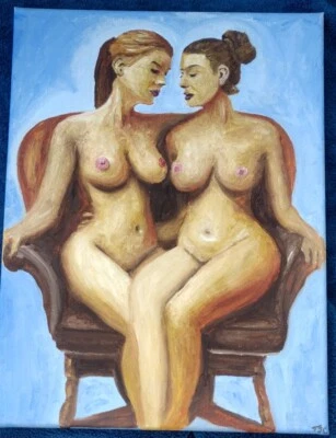 Obra de arte original "Susurros íntimos. PINTURA AL ÓLEO 40x30cm por TJCutting Foto 1 de 4