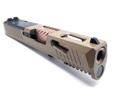 HIGH TABLE ARMORY Hight Table Glock 26 G26 Gen 3 FDE Slide RMR Cut Copper Finish Fluted Barrel