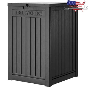 48 Gallon Outdoor Storage Box Lockable Waterproof Double-Wall Resin Delivery Box - Picture 1 of 7