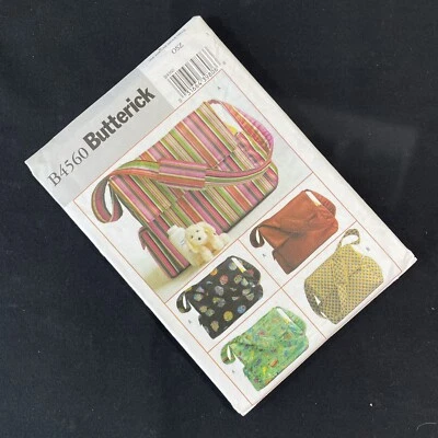 Butterick Pattern B4560 OSZ Baby Infants Diaper Bags Bag Tote Uncut - Image 1 of 3