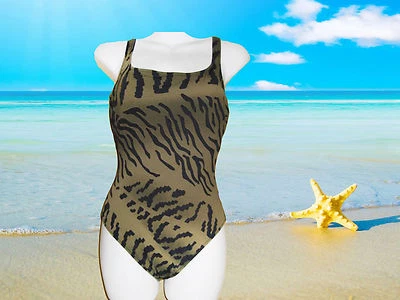 Новый серебряный GOTTEX камуфляж печать низкая спина 1шт купальный костюм купальник размер-8 - Изображение 1 из 4