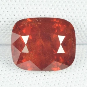 6.10 ct SHIMMERING ORANGE RED  NATURAL SPESSARTITE GARNET  Cushion See Vdo 4C - Picture 1 of 3
