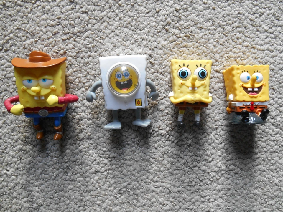 Lot 4 SpongeBob SquarePants Figures - Burger King + unknown dispenser Rare - Image 1 of 4