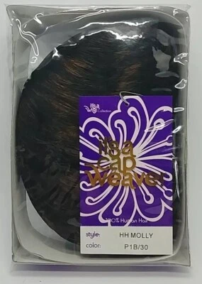 ES UNA PELUCA/GORRA TEJIDO 100% CABELLO HUMANO 'MOLLY' #P1B/30 PELUCA CORTA NEGRA/MARRÓN (D2) Foto 1 de 4