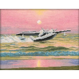 RTO M214 Hydravion LA-8 Broderie Point de Croix compté - Imagen 1 de 1