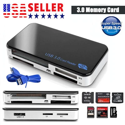 USB 3.0 Memory Card Reader 5Gbps Adapter fit for TF/CF/SD/Micro SD/XD/M2/MS Card - Image 1 of 4
