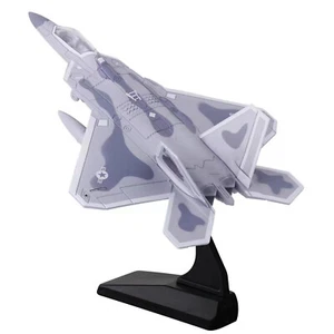 1/100 Aviation Aircraft Model F-22 Alloy Fighter Aircraft Sound&Light Pull Back - Picture 1 of 13