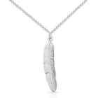 Silver Plated Feather Necklace by Philip Jones