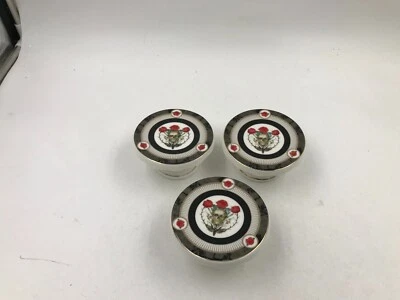 Elegancia 4 pulgadas porcelana borde dorado calavera con soporte para pasteles rosas para 3 AA02B48021 Foto 1 de 4