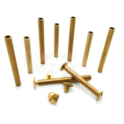 GREEN GRIZZLY Encuadernación de latón macizo postes de libros tornillos pernos álbum de recortes 40 50 mm