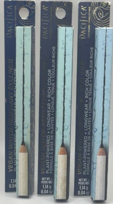 3PK Pacifica Vegan Water Resistant Eyeliner ~ JET ~ 0.04OZ EA ~ FAST SHIP ~ READ - Image 1 of 2