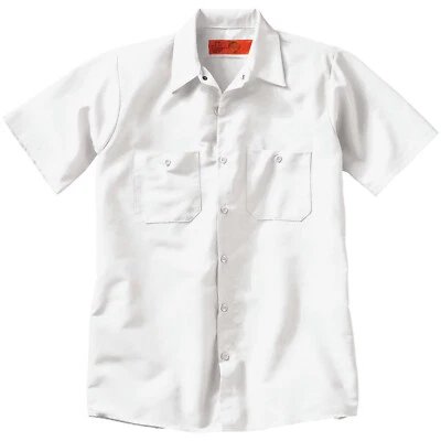 New Mens WHITE WORK SHIRT Short Sleeve SP24 WH - Image 1 of 2