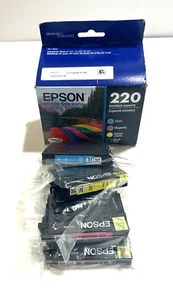Epson 220 Druckerpatronen Cyan Magenta Gelb Schwarz Neu in geöffneter Verpackung - Bild 1 von 4