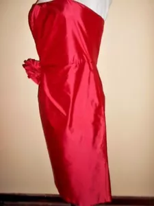 MOSS & SPY silk DRESS size 10 NEW&tags $449 watermelon strapless tucked evening - Picture 1 of 8