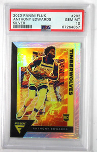 Anthony Edwards 2020-21 Panini Flux Silver Prizm RC Timberwolves PSA 10 GEM Mint